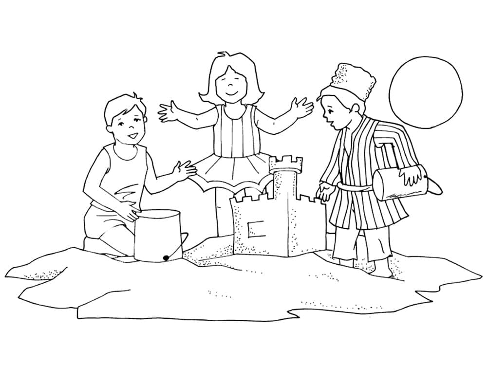 Coloriage gratuit Chateau de sable #204761 de la collection Bâtiments et Architecture à imprimer
