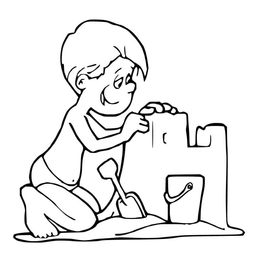 Dessin à colorier: Chateau de sable (Bâtiments et Architecture) #204769 - Coloriages à Imprimer Gratuits