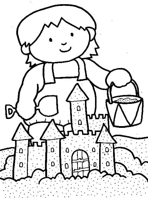 Dessin à colorier: Chateau de sable (Bâtiments et Architecture) #204774 - Coloriages à Imprimer Gratuits