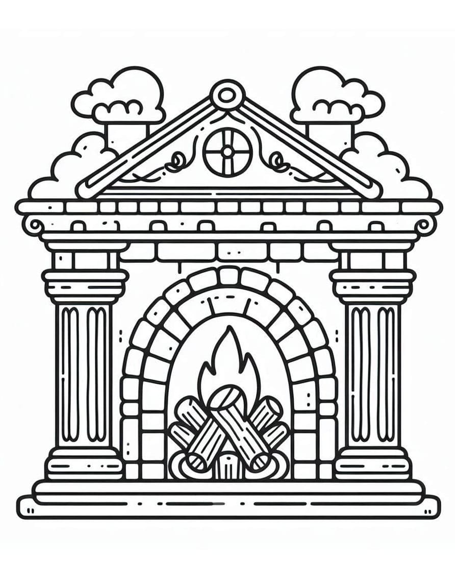 Coloriage gratuit Cheminée #217187 de la collection Bâtiments et Architecture à imprimer