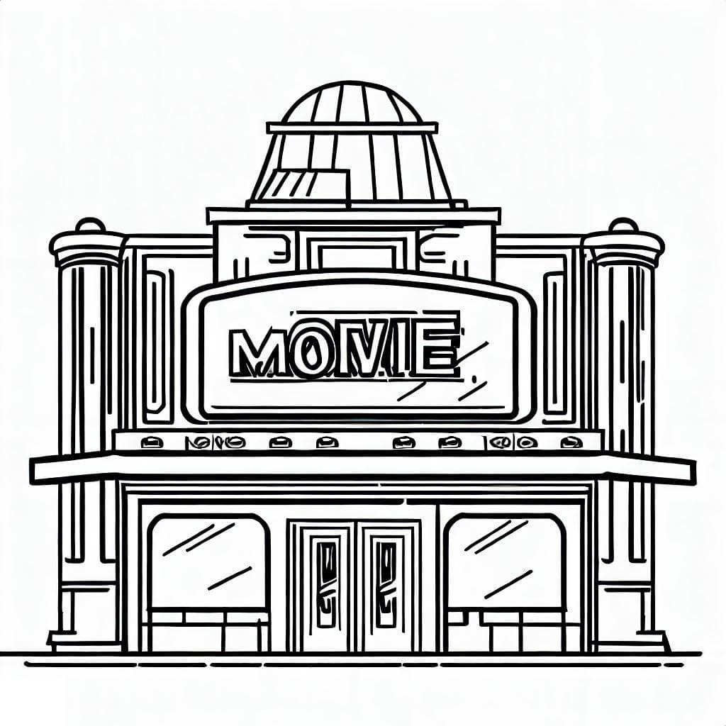 Coloriage gratuit Cinéma #188677 de la collection Bâtiments et Architecture à imprimer Coloriage gratuit Cinéma #188677 de la collection Bâtiments et Architecture à imprimer