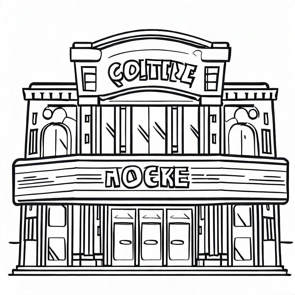 Coloriage gratuit Cinéma #188678 de la collection Bâtiments et Architecture à imprimer