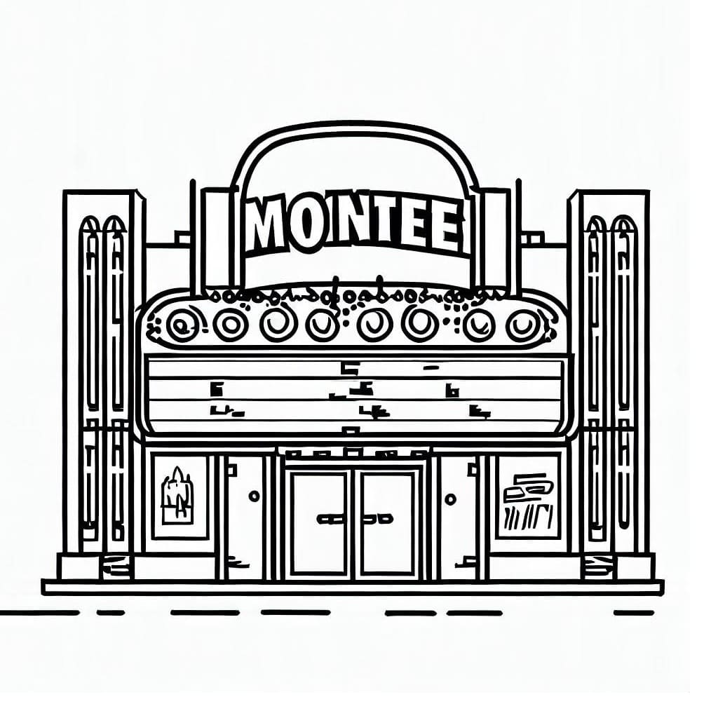 Coloriage gratuit Cinéma #188681 de la collection Bâtiments et Architecture à imprimer