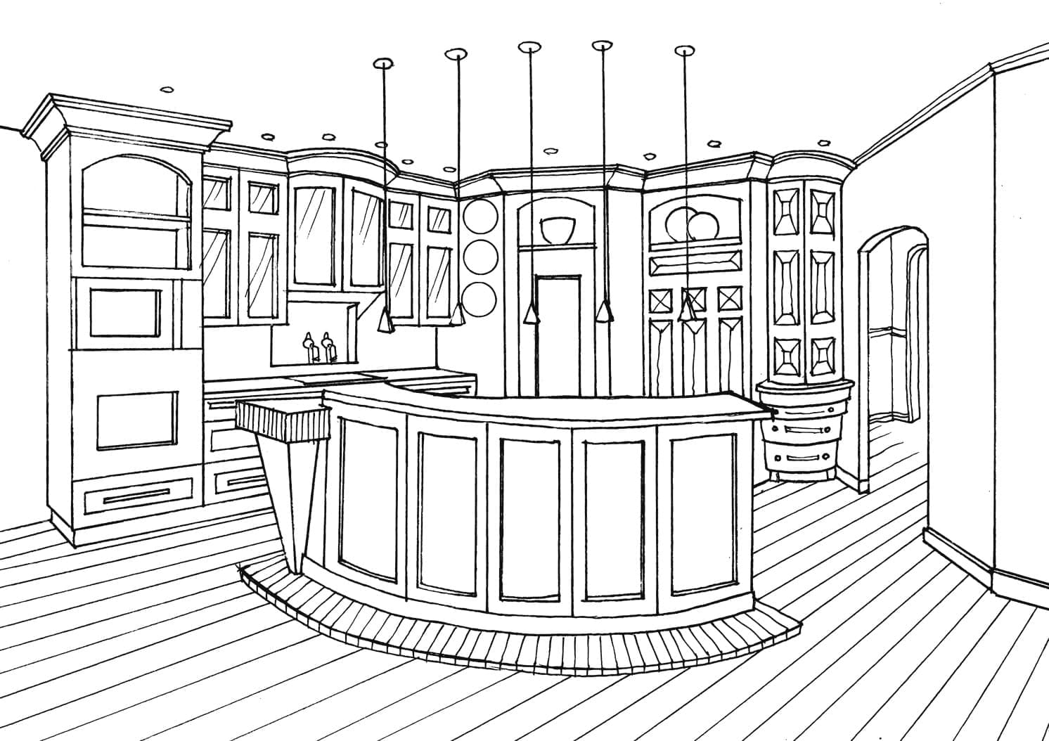 Coloriage gratuit Cuisine #211558 de la collection Bâtiments et Architecture à imprimer