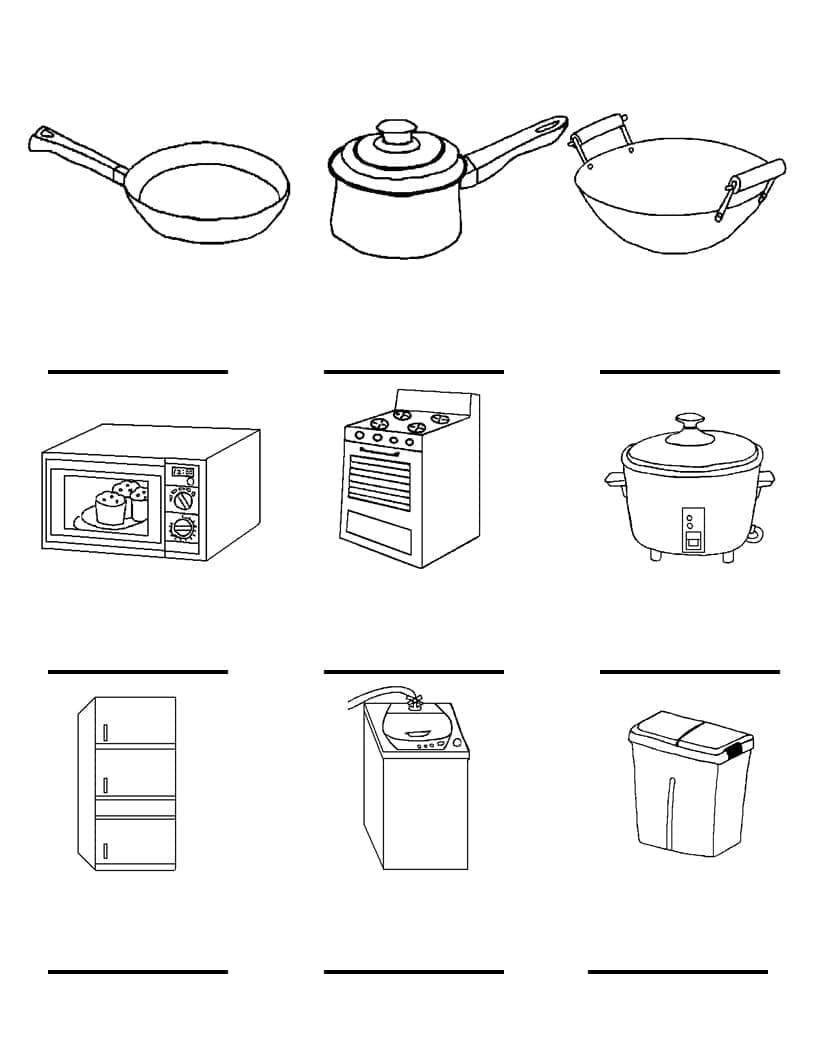 Coloriage gratuit Cuisine #211572 de la collection Bâtiments et Architecture à imprimer