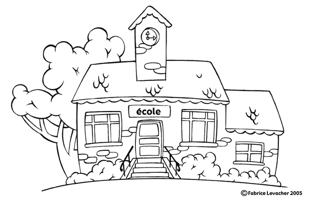 Dessin à colorier: École (Bâtiments et Architecture) #64050 - Coloriages à Imprimer Gratuits