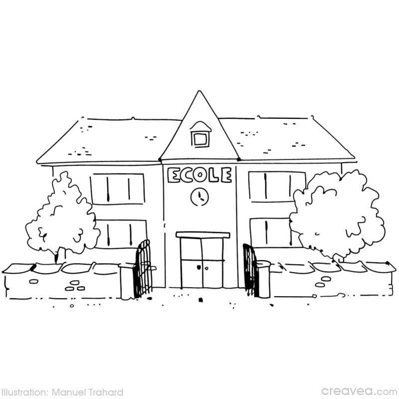 Dessin à colorier: École (Bâtiments et Architecture) #64073 - Coloriages à Imprimer Gratuits