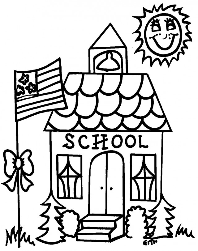 Dessin à colorier: École (Bâtiments et Architecture) #66871 - Coloriages à Imprimer Gratuits