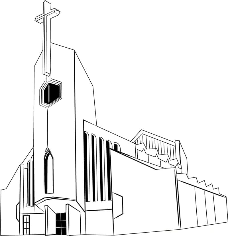 Page de coloriage Église #189029, collection Bâtiments et Architecture, à imprimer et colorier