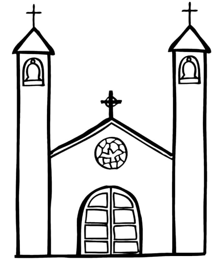 Coloriage gratuit pour enfants et adultes Église #189042, collection Bâtiments et Architecture