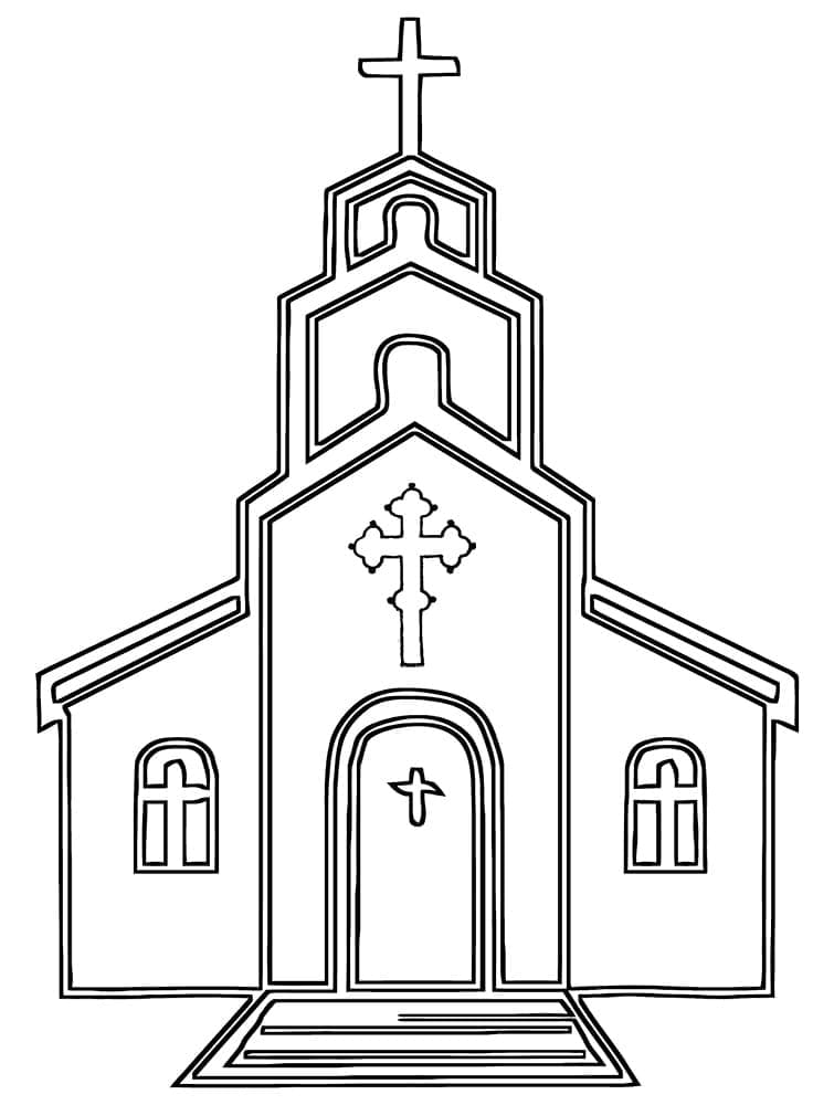 Coloriage gratuit Église #189045 de la collection Bâtiments et Architecture à imprimer
