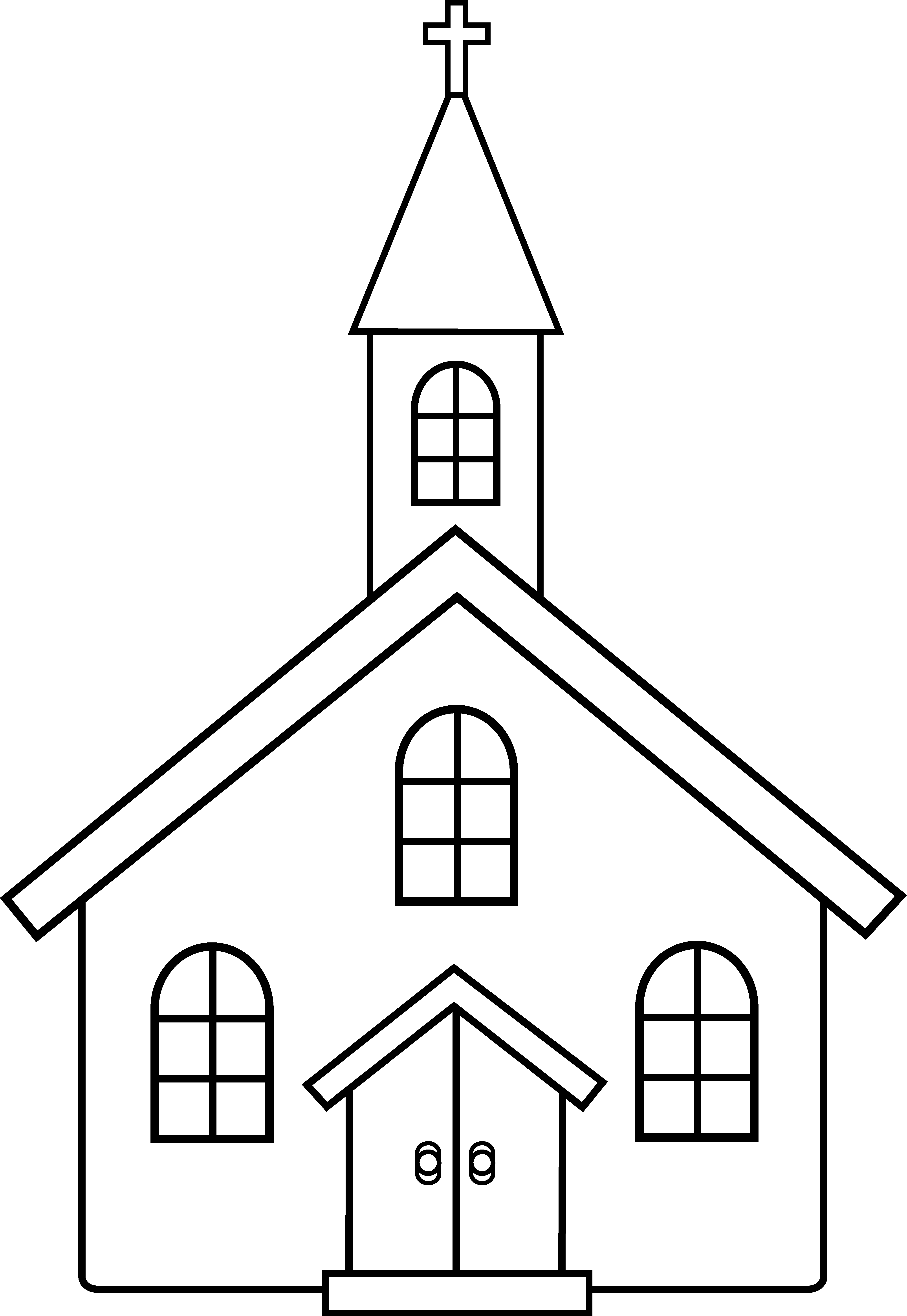 Dessin à colorier: Église (Bâtiments et Architecture) #64159 - Coloriages à Imprimer Gratuits
