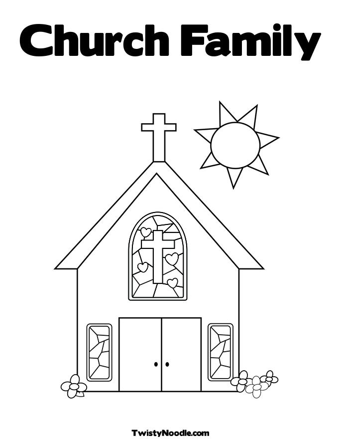 Dessin à colorier: Église (Bâtiments et Architecture) #64160 - Coloriages à Imprimer Gratuits