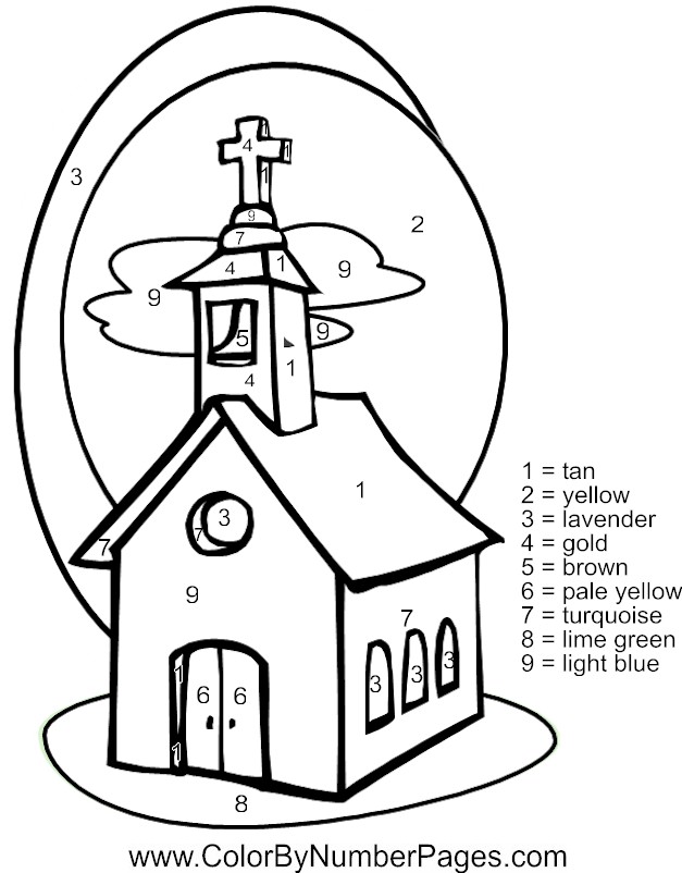 Dessin à colorier: Église (Bâtiments et Architecture) #64166 - Coloriages à Imprimer Gratuits