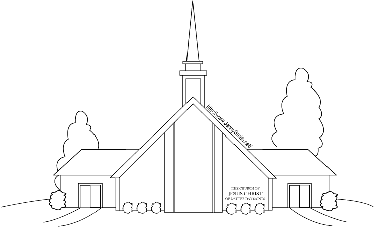 Dessin à colorier: Église (Bâtiments et Architecture) #64186 - Coloriages à Imprimer Gratuits