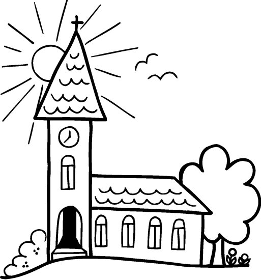 Dessin à colorier: Église (Bâtiments et Architecture) #64210 - Coloriages à Imprimer Gratuits