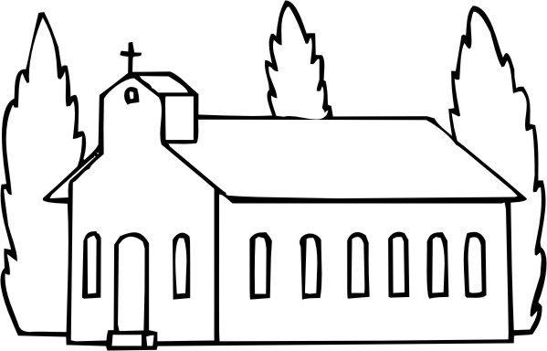 Dessin à colorier: Église (Bâtiments et Architecture) #64259 - Coloriages à Imprimer Gratuits