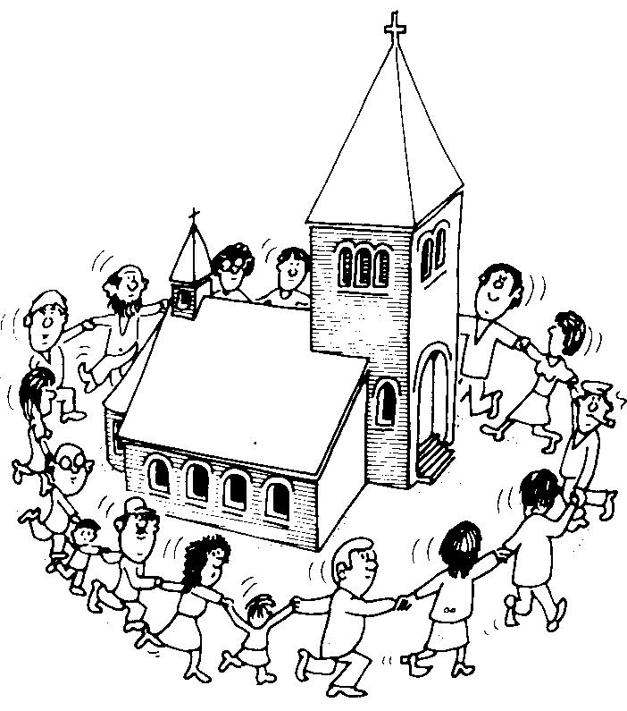 Dessin à colorier: Église (Bâtiments et Architecture) #64284 - Coloriages à Imprimer Gratuits