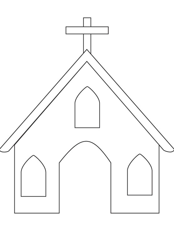 Dessin à colorier: Église (Bâtiments et Architecture) #64303 - Coloriages à Imprimer Gratuits