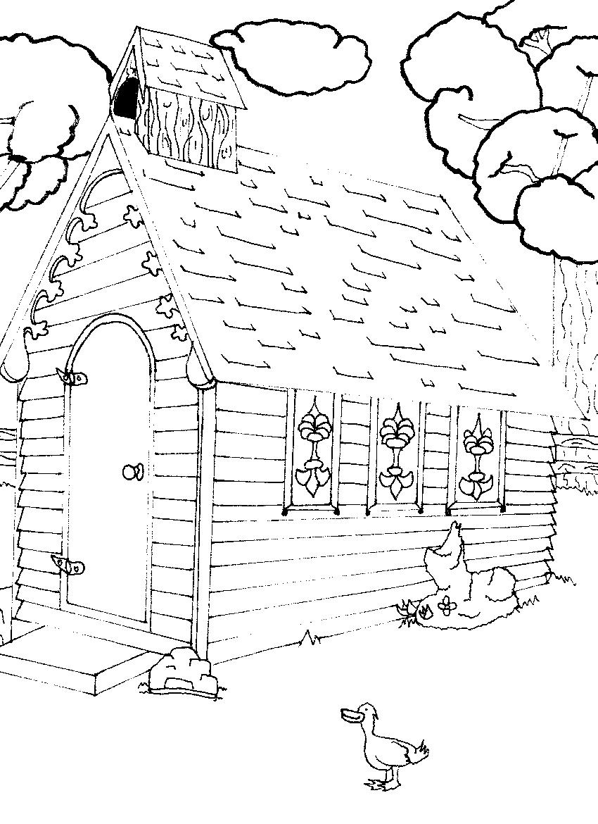 Dessin à colorier: Église (Bâtiments et Architecture) #64379 - Coloriages à Imprimer Gratuits