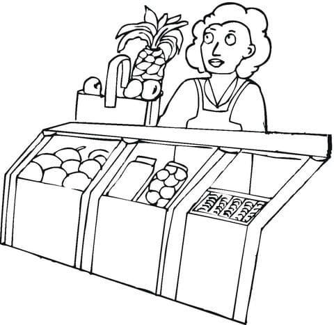 Coloriage gratuit Épicerie #192116 de la collection Bâtiments et Architecture à imprimer