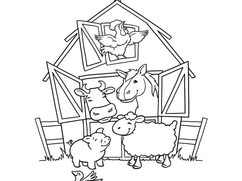 Coloriage gratuit Ferme #183676 de la collection Bâtiments et Architecture à imprimer