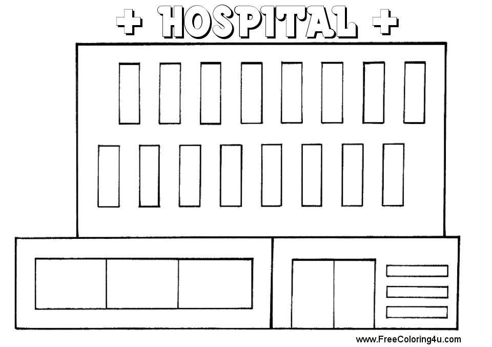 Dessin à colorier: Hôpital (Bâtiments et Architecture) #61976 - Coloriages à Imprimer Gratuits