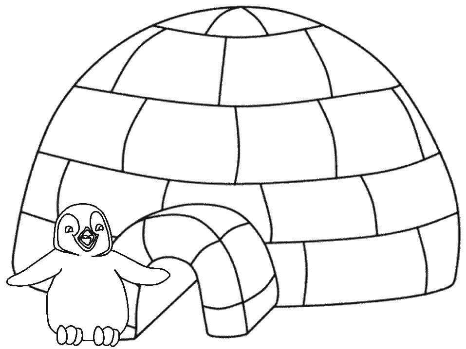 Dessin à colorier: Igloo (Bâtiments et Architecture) #179766 - Coloriages à Imprimer Gratuits