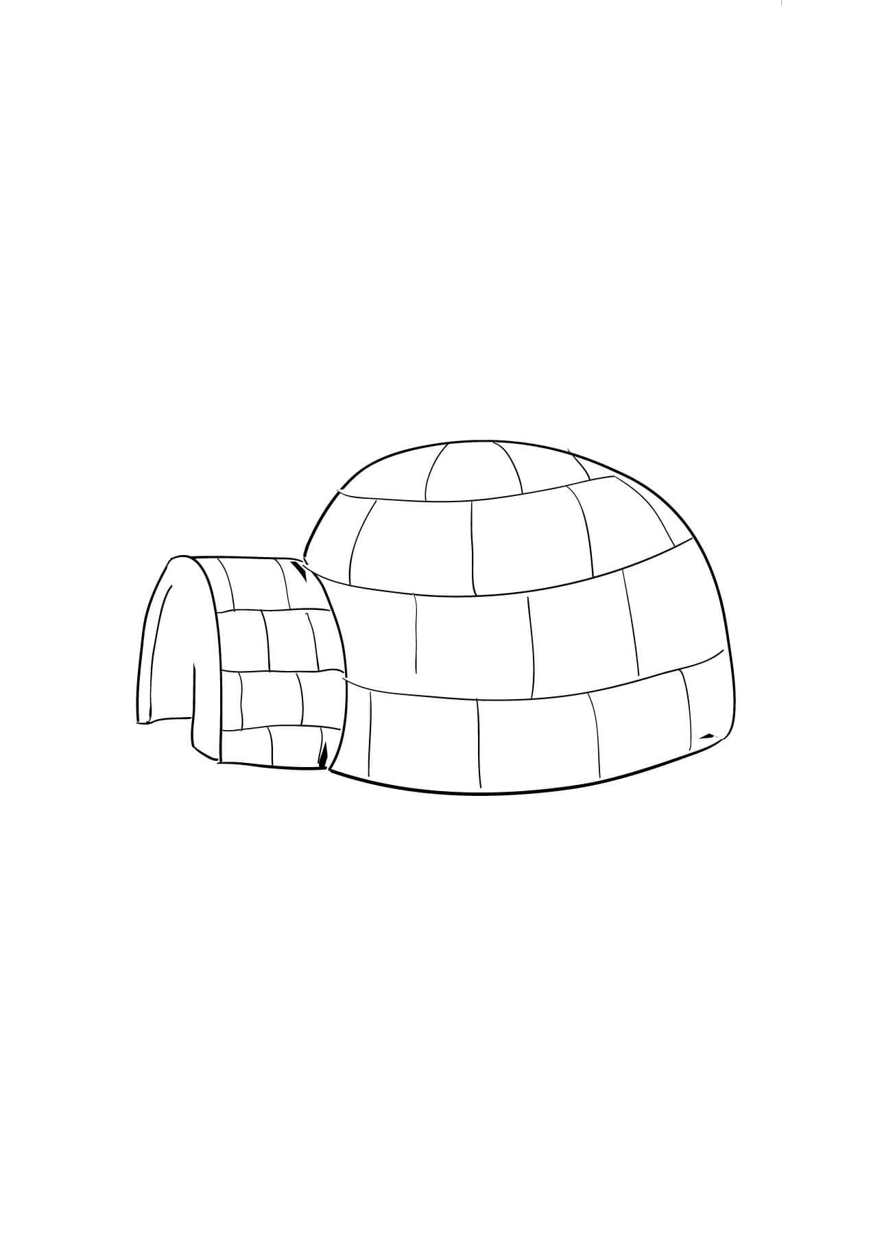 Coloriage gratuit Igloo #179781 de la collection Bâtiments et Architecture à imprimer