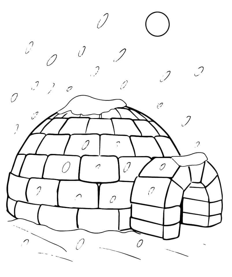 Dessin à colorier: Igloo (Bâtiments et Architecture) #179786 - Coloriages à Imprimer Gratuits