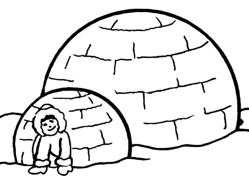 Coloriage gratuit Igloo #179797 de la collection Bâtiments et Architecture à imprimer