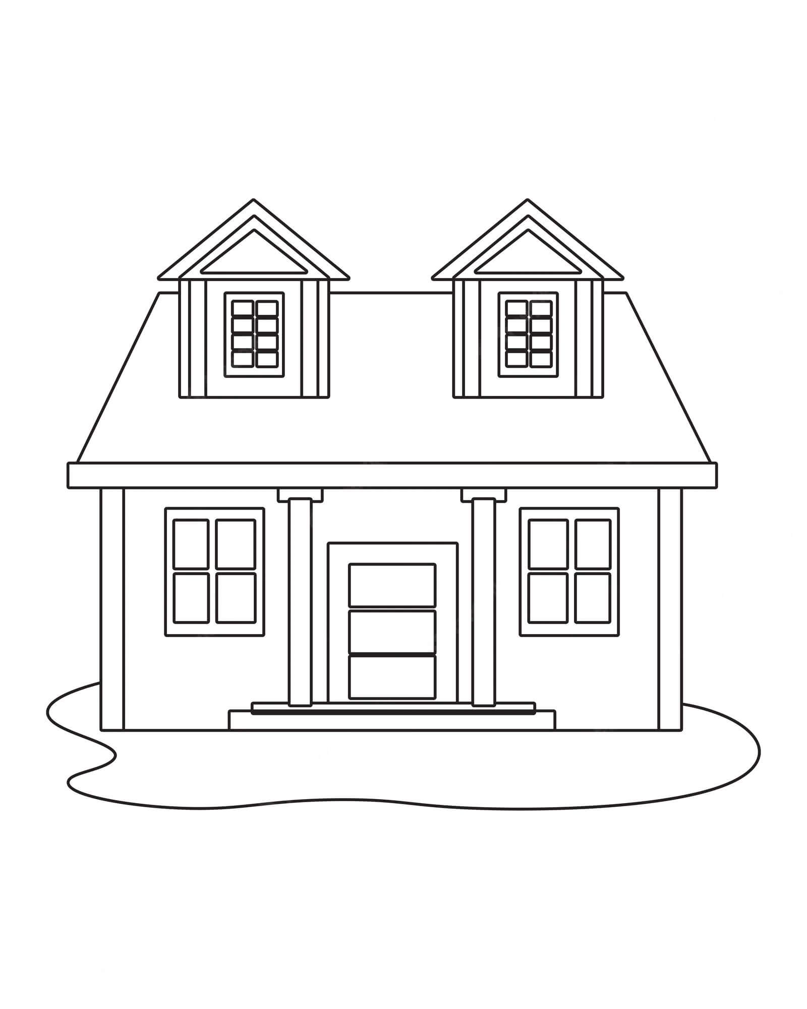 Coloriage gratuit Maison #172178 de la collection Bâtiments et Architecture à imprimer