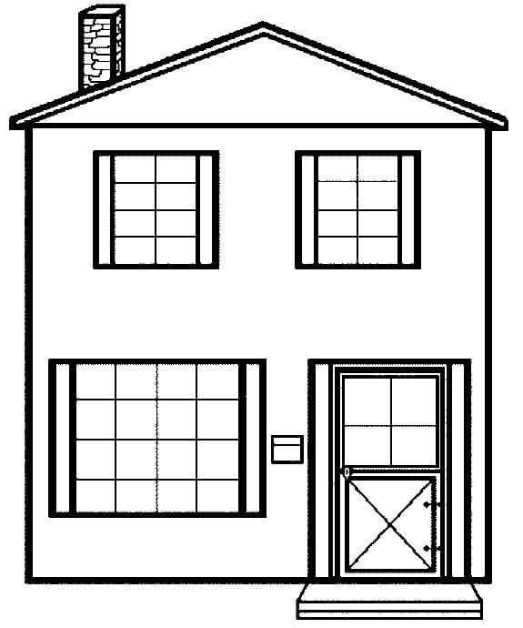 Illustration au trait Maison #172182 de la collection Bâtiments et Architecture à colorier gratuitement