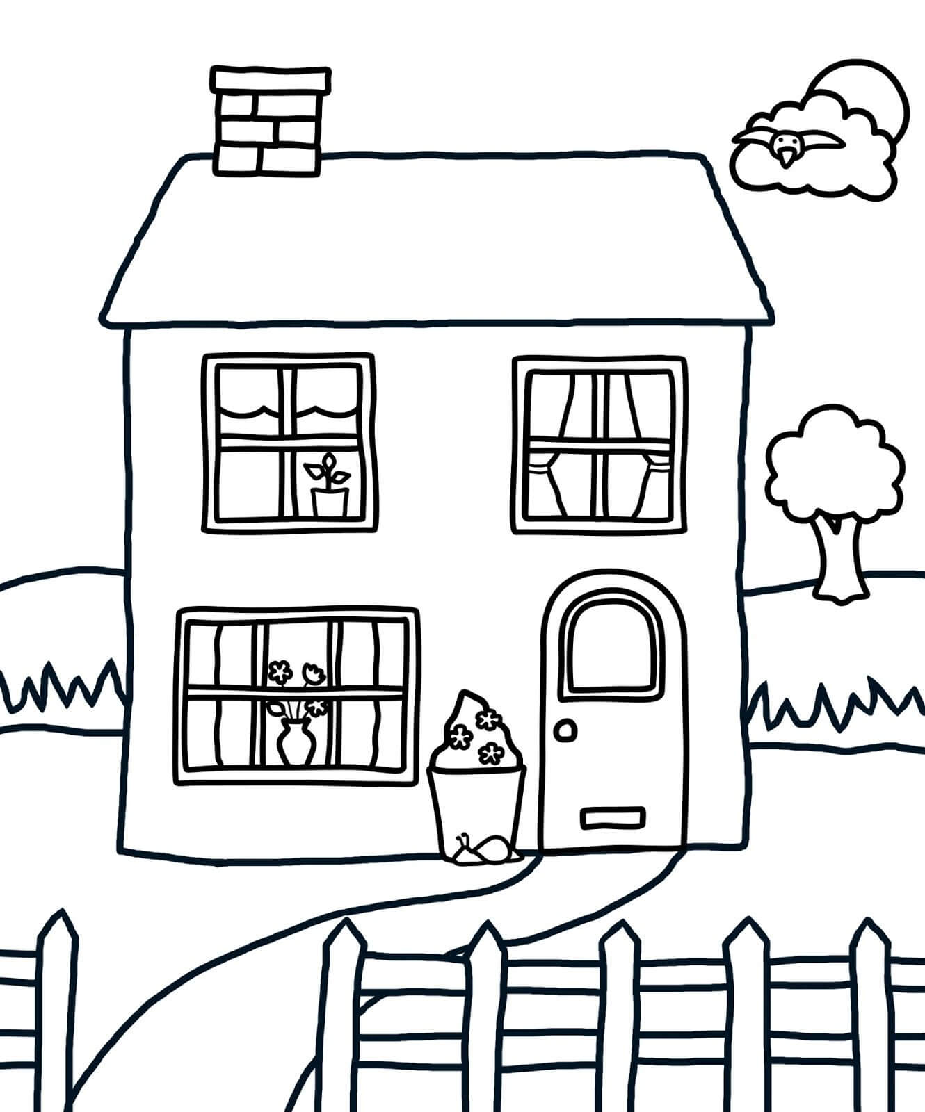Dessin Maison #172183 à colorier de la série Bâtiments et Architecture, gratuit à télécharger et imprimer