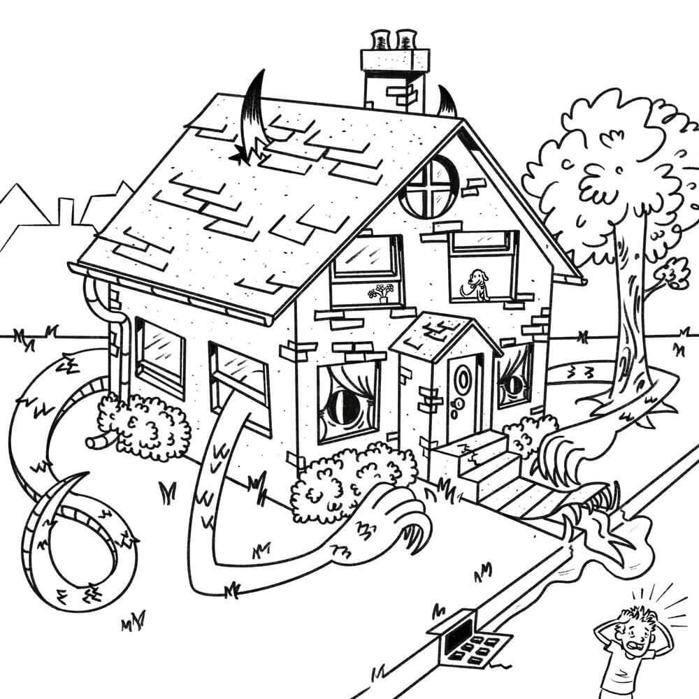 Coloriage à imprimer Maison #172186 de la série Bâtiments et Architecture, gratuit pour enfants et adultes