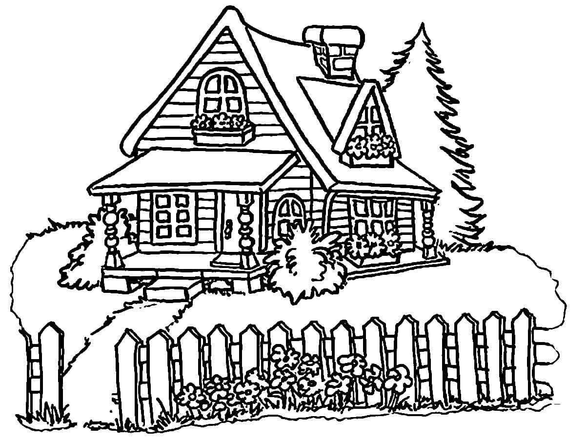 Dessin Maison #172207 à colorier de la série Bâtiments et Architecture, gratuit à télécharger et imprimer