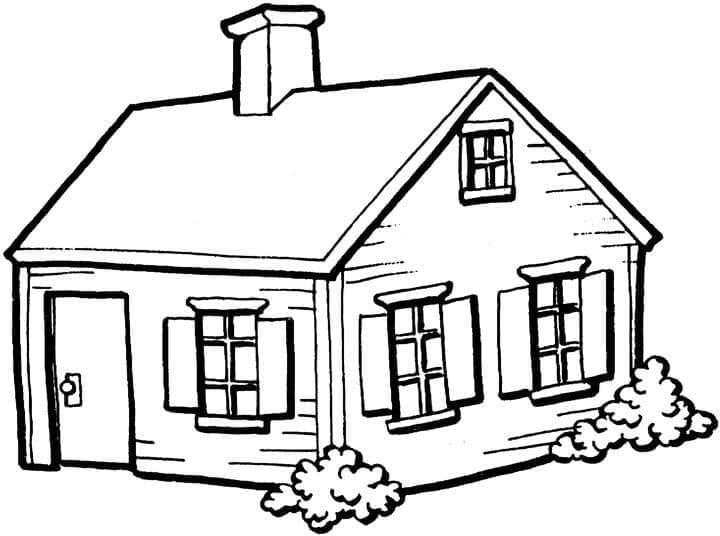 Joli coloriage Maison #215851 de la collection Bâtiments et Architecture, prêt à imprimer pour petits et grands