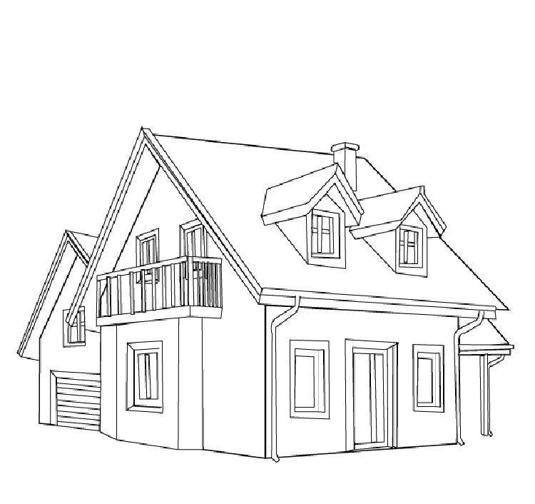 Dessin à colorier: Maison (Bâtiments et Architecture) #64732 - Coloriages à Imprimer Gratuits