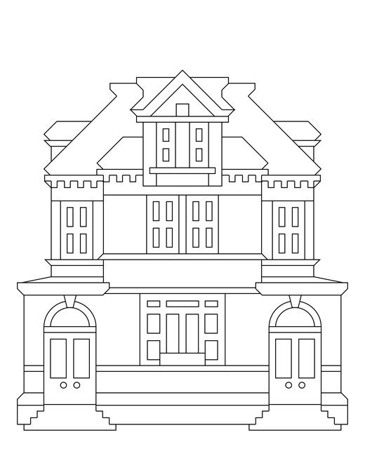 Dessin à colorier: Maison (Bâtiments et Architecture) #64809 - Coloriages à Imprimer Gratuits