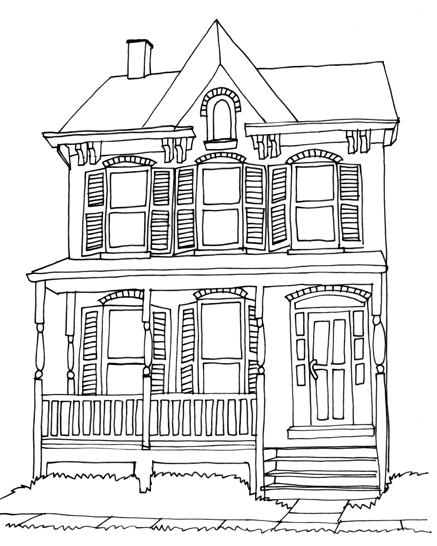 Dessin à colorier: Maison (Bâtiments et Architecture) #66451 - Coloriages à Imprimer Gratuits