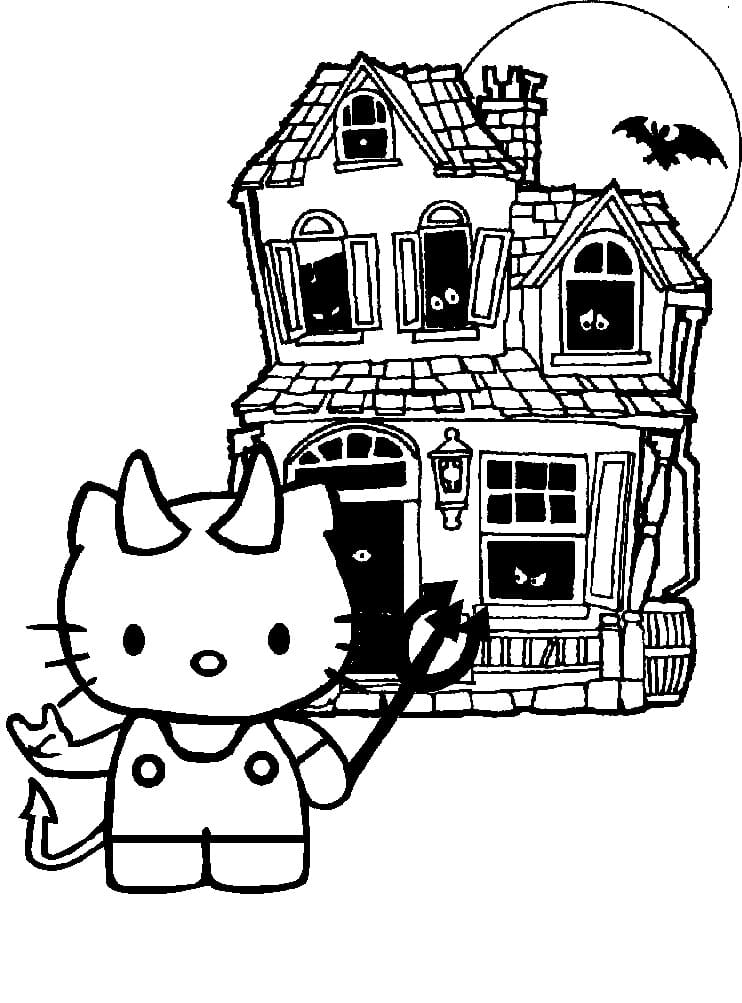 Coloriage à imprimer Maison Hantée #198052 de la série Bâtiments et Architecture, gratuit pour enfants et adultes