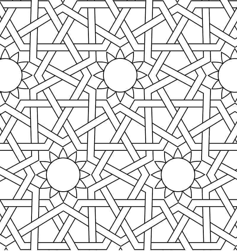 Coloriage gratuit Mosaïque #203641 de la collection Bâtiments et Architecture à imprimer