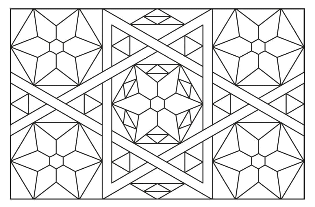 Coloriage gratuit Mosaïque #203644 de la collection Bâtiments et Architecture à imprimer