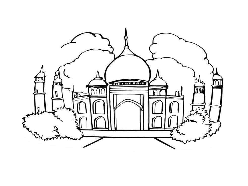 Coloriage gratuit Mosquée #218418 de la collection Bâtiments et Architecture à imprimer