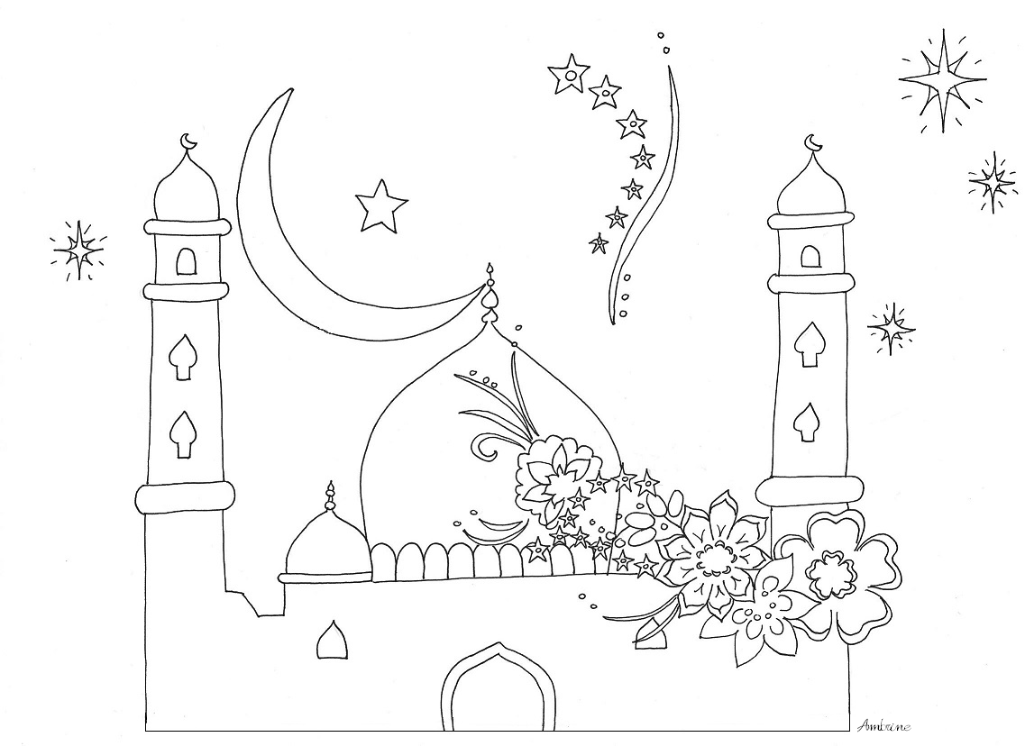 Dessin à colorier: Mosquée (Bâtiments et Architecture) #64515 - Coloriages à Imprimer Gratuits