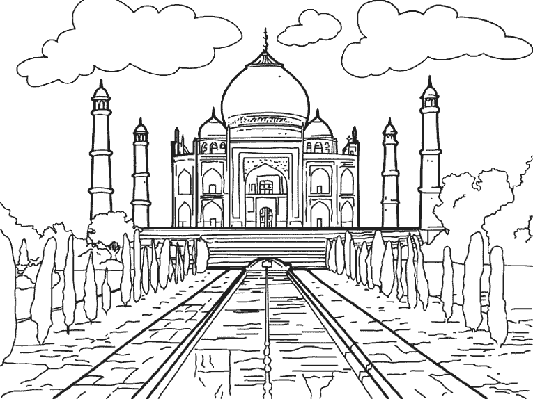 Dessin à colorier: Mosquée (Bâtiments et Architecture) #64530 - Coloriages à Imprimer Gratuits