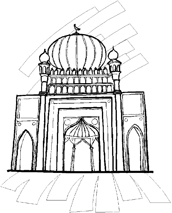 Dessin à colorier: Mosquée (Bâtiments et Architecture) #64556 - Coloriages à Imprimer Gratuits