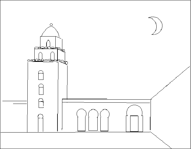 Dessin à colorier: Mosquée (Bâtiments et Architecture) #64569 - Coloriages à Imprimer Gratuits