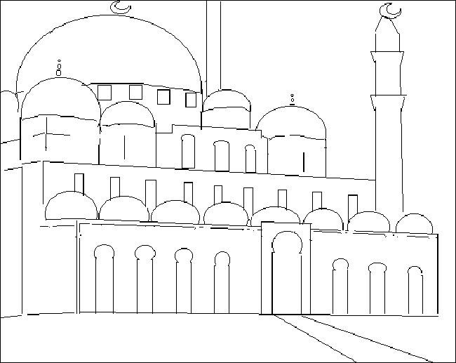 Dessin à colorier: Mosquée (Bâtiments et Architecture) #64570 - Coloriages à Imprimer Gratuits