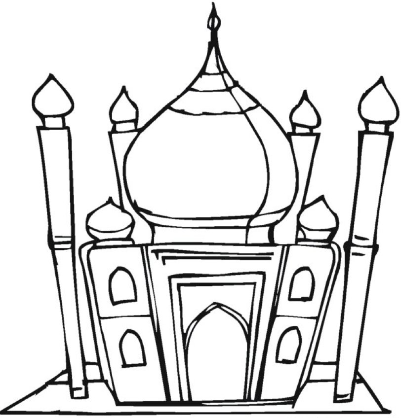 Dessin à colorier: Mosquée (Bâtiments et Architecture) #64577 - Coloriages à Imprimer Gratuits